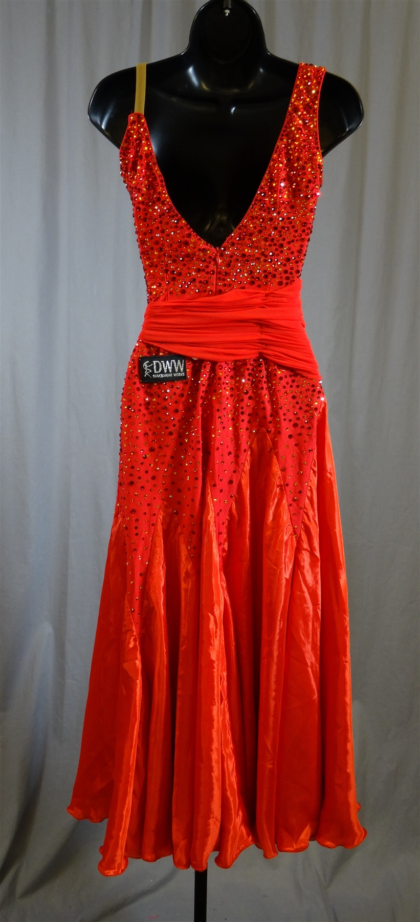 Elegant Red Flowey Ballroom Dress